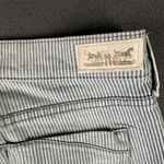 Levi's  Jeans Womens 4 Blue White Pinstripe Cropped Cuffed Stretch Denim Pants Photo 11