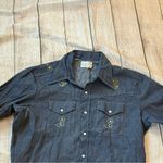 American Vintage Vintage Triple LLL Brand Denim Western Embroidered Pearl Snap Long Sleeve Sz XL Photo 5
