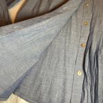 J. Jill Tuxedo Pleat Chambray Button Down tunic shirt blouse size Medium Blue Photo 9