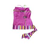 Bisou Bisou Satin Cowl Neck Y2K Strappy Tank Top Purple Size 4 Photo 7