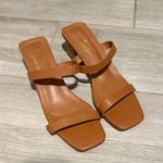 Lulus Tan Block Heel Sandals Women's Size 8.5 Open Toe Strap Shoes Photo 1