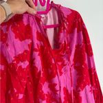 Sugar Lips  Red & Pink Floral Sparkle Tassel Blouse Photo 3