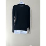Messagerie Womens V Neck Sweater 100% Merino Wool Long Sleeve Checkered Black Size M Photo 4
