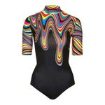 Jaded London Psychedelic Rainbow Slime High Neck Bodysuit Photo 0