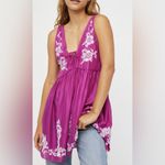 Free People Intimately  Aida Embroidered Violet Tunic Mini Dress size Small $88 Photo 4