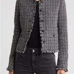 Rag and Bone  Carmen Fringe Tweed Jacket Black Multi Size 14 NWT Edgy Work Office Photo 0