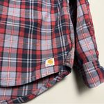 Carhartt  Women’s Plaid Cotton Button Down Casual Shirt Red Blue Women’s S Photo 2