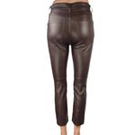 Gap Women's Brown Vintage High Rise Slim Faux Leather Ankle Trousers Pants 24 Photo 2