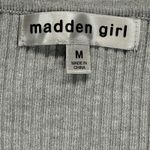 Madden Girl  Cardigan Rhinestone‎ Embellished Ribbed Knit Sweater Top Gray M Photo 4