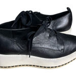 Karl Lagerfeld Black Leather Sneakers Bali Platform Lace Up Womens Size 7.5 Photo 0