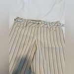 Loft NWOT The Marisa Sz: 8 Wide Leg Cream Vertical Striped Dress Pant w/tie Belt Photo 2
