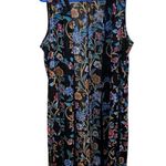 Nicole Miller Sheet Black Floral Sleeveless Black Dress / cover up / duster sz L Photo 8