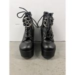 Demonia  Poison 101 Charm Chain 5" Wedge Heel Goth Ankle Boots 6.5/7 Photo 3