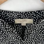 Loft Black & White Polka Dot Flowy Button Neckline Long Balloon Sleeve Top XXS Photo 1