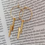 Jewelry by Lyra Lightning Bolt Hoop Earrings 14k Gold Photo 0