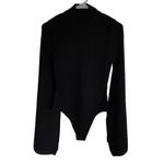 Olivaceous women's size medium black long sleeve ribbed mock neck bodysuit Photo 10