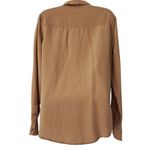 Equipment Brett Washed Silk Shirt Womens Large Carmel Button Up Blouse Photo 8