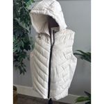 Tahari Hooded Puffer Vest Cream Quilted Zip Up Lightweight Women Size 2X New Photo 1