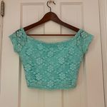 Hollister Blue Turquoise Lace Detail Crop Top Photo 0