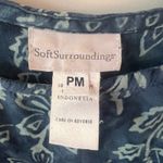 Soft Surroundings Navy Floral Print Cold Shoulder Maxi Dress Photo 3