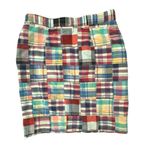 Brooks Brothers 346 Womens Madras Patchwork Skirt 6 Cotton Multicolor Preppy Photo 2
