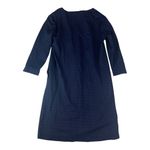 J. McLaughlin  size medium Octavia navy blue jacquard dress knee length Photo 3