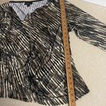 Dress Barn Collection Womens XL Black Gold Zebra Print Asymmetric neckline Top Photo 11