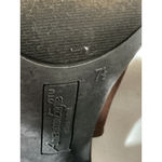 American Eagle Woman’s Brown Faux Suede Open Toe Strap Block Heel Shoe 7.5 Photo 6