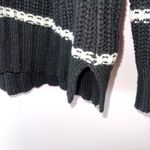 American Eagle Black & White Striped Chunky Knit Sweater Photo 5