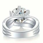 Certified 5ct. Diamond Moissanite Luxury Brilliant Cut Engagement Ring Silver Photo 4