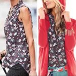 CAbi  Sleeveless Plaza Fiesta Floral Top Gray Small Photo 6