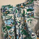 Blue Green Ruffled flowery cap sleeve dress M Size M Photo 3