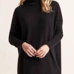 Garnet Hill Size XS Black Wool Cashmere Turtleneck Pouch Oversized Tunic Sweater Photo 0