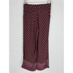 Anthropologie  Wide Leg Pants Size 4 Maroon Print Boho Flowy Casual Artsy Photo 7