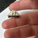 Nova Scotia Sailboat Ship Enamel Gold Tone Lapel Tack Pin Photo 1