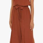 Becca  by Rebecca Virtue Ponza Crinkled Rayon Jumpsuit CoverUp Bronze size large Photo 10
