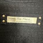 Free People  Oversized Slouchy Studded Waffle Knit Button Down Shirt Black Large Photo 13