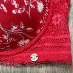 Lucky Brand  Red Floral Lace Bra 34C Photo 3