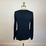 Red Valentino Blue Peplum Long Sleeve Top Photo 5