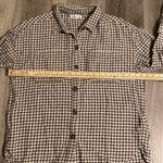 Hollister women’s Tan/Black plaid flannel shirt size L Photo 5