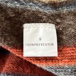 Poncho Cardigan Womens Small Orange Brown Waterfall Front‎ Tassel Fringe Button Photo 5