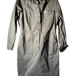 Duluth Trading Co Green Denim Shirt Dress Womens XS Casual Gorpcore Coverall Photo 0