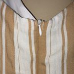 Miami NWT Francesca’s Women’s Striped Tan White Tie Knot Flutter Sleeve Romper Photo 5