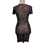 Icon Swim Mesh Sheer Bodycon Mini Dress Bondage Goth Grunge Steampunk Witchy S Black Photo 3