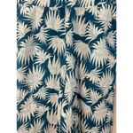 Rachel Zoe Teal and White Tropical Print Linen Wide Leg Pull on Pants Size Large Photo 1