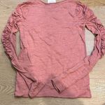 Free People NWT XS NATASHA PUFFED SHOULDER RUCHED LONG SLEEVE TOP IN BLUSH Photo 5