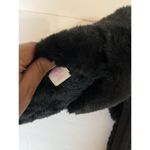 PINK - Victoria's Secret Victoria's Secret PINK Criss Cross Slipper Size‎ 7-8 Medium Black Fuzzy Slides Photo 9