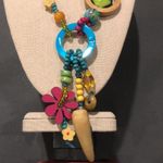 TRESKA Modern Abstract Multicolor MultiMedia Y Drop Necklace Photo 1