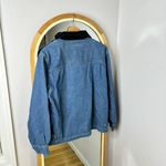 Dress Barn vintage Christmas snowmen button up Jean shirt with velvet collar Photo 3