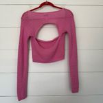 American Eagle  Women’s Medium Pink Open Back Sweater cropped Photo 3